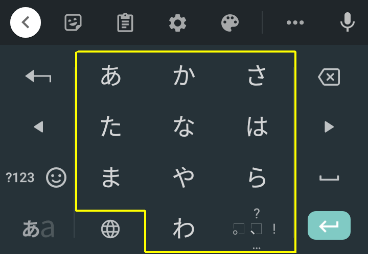 文字入力キー